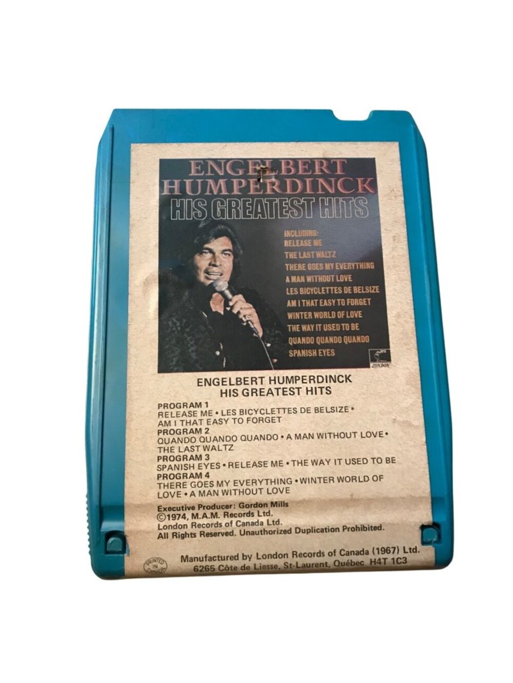 Engelbert Humperkink 8 Track His Greatest Hits 1974 MAM Records Ltd